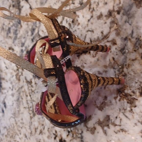 KURT GEIGER LONDON  Kensington Sequin Zebra Striped  Brown & Gold Seqin EU 37 - Picture 12 of 15